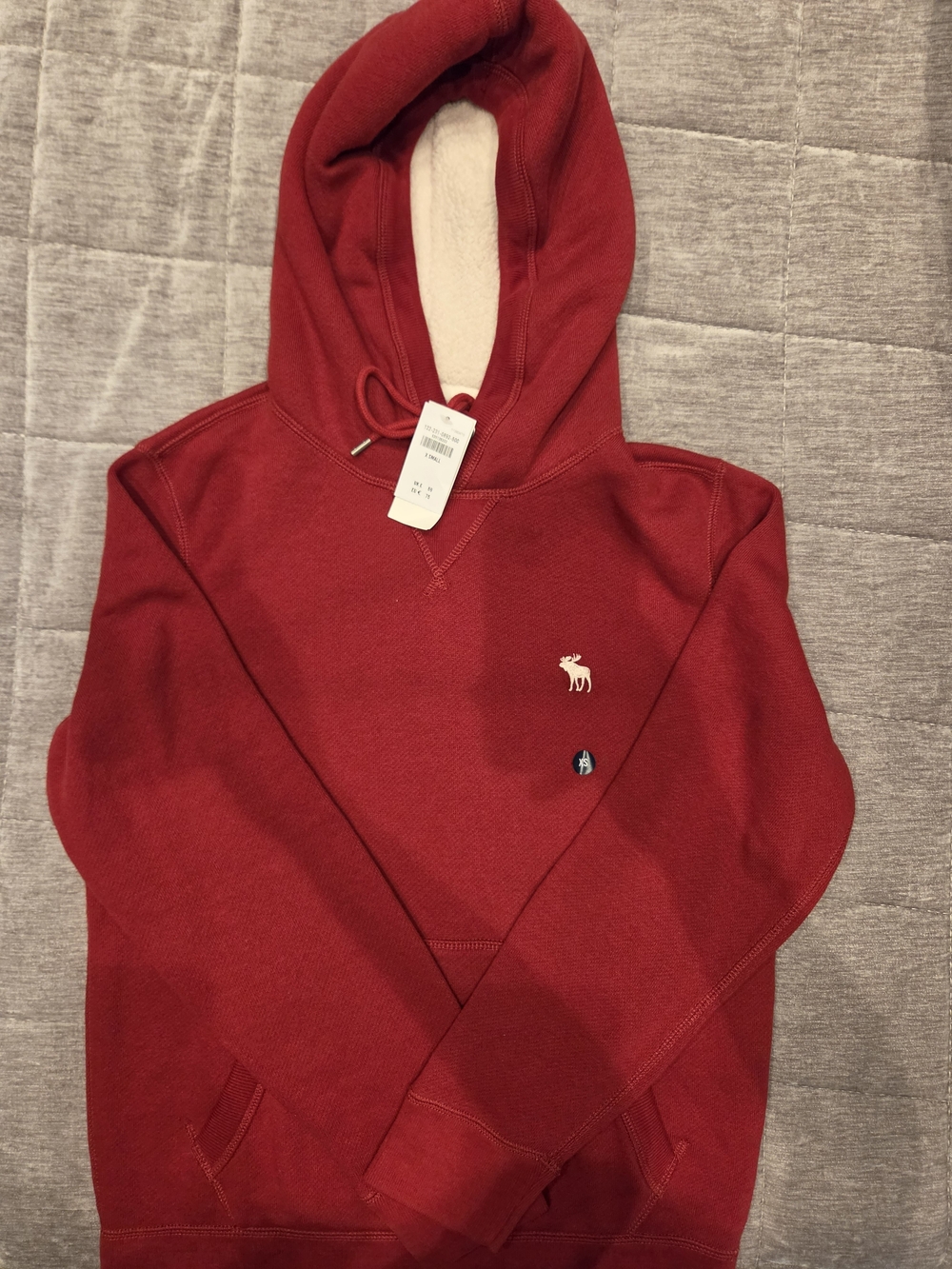 Abercrombie & Fitch Deep Red Crewneck Hooded Pullover